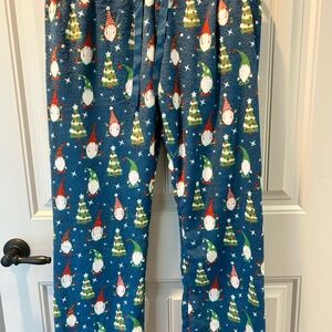 Festive Gnome and Tree Kids Pajama Pants - Blue